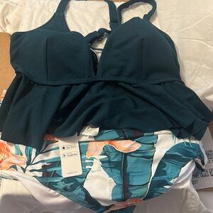 NWT Cupshe two piece swim set 2X